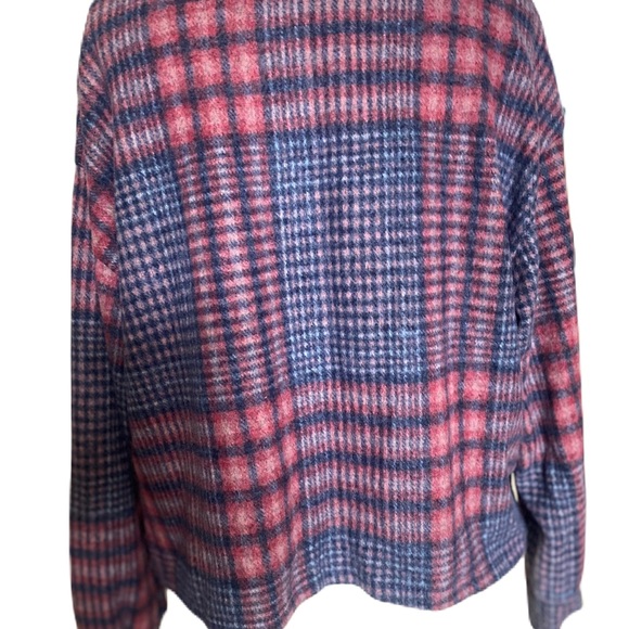 Plaid Light Fleece 3 Button Top - Picture 2 of 6
